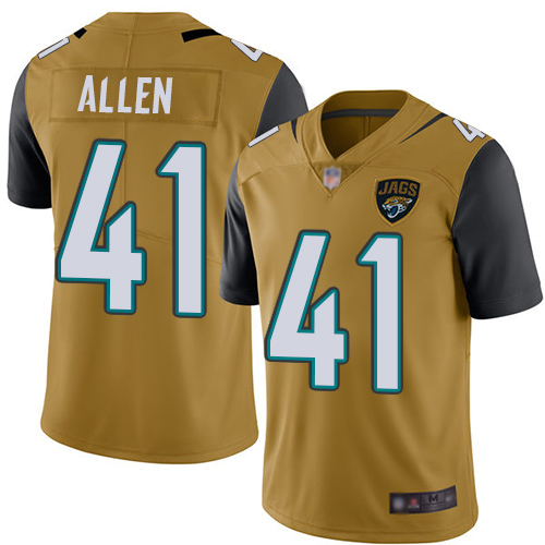 Nike Jacksonville Jaguars #41 Josh Allen Gold Men Stitched NFL Limited Rush Jersey->jacksonville jaguars->NFL Jersey